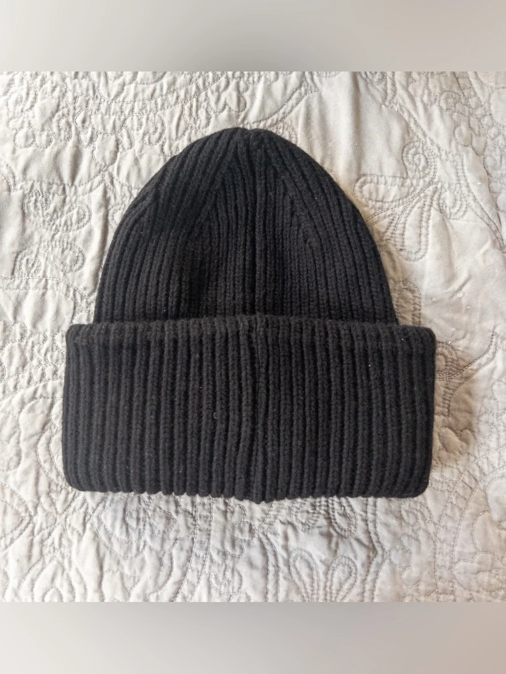 NWT LÄST 100% Extra Fine Merino Wool Beanie Cap Black One Size
